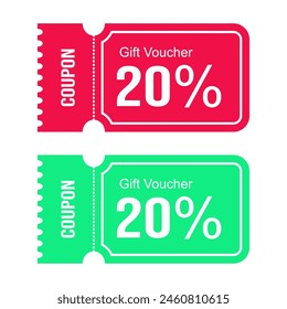 Cupón de cupón de regalo de Vector 20% para la venta