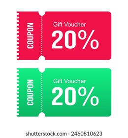 Cupón de cupón de regalo de Vector 20% para la venta