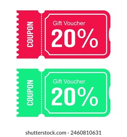 Vektorgrafik Geschenkgutschein Coupon 20% zu verkaufen