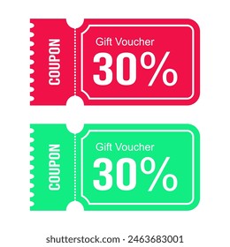Vector Gift Voucher Coupon 30% For Sale
