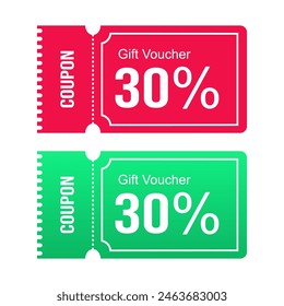Vektorgrafik Geschenkgutschein Coupon 30% zu verkaufen