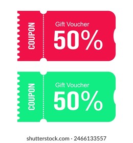 Vektorgrafik Geschenkgutschein Coupon 50% zu verkaufen