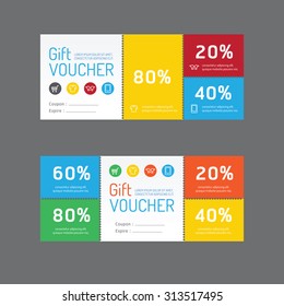 Vector gift voucher coupon template design. paper label frame modern pattern style.