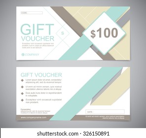 Vector Gift voucher design Layout template, Front page and back page. Easy to use and edit.