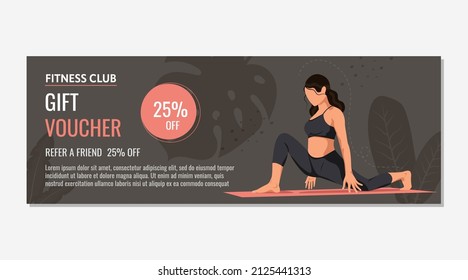 Vector gift voucher design with lines and place for image. Universal flyer template for advertising sports nutrition. - Powered by Shutterstock - Get 15% off with code: PIKWIZARD15