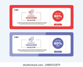 Vector gift voucher discount  coupon template design