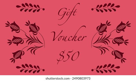 Vector gift voucher floral design and business design of discount card, certificates.