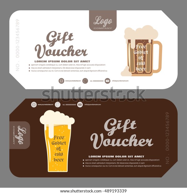 Vector Gift Voucher Free Beer Increase Stock Vector