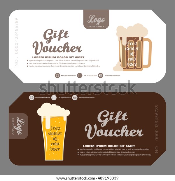 Vector Gift Voucher Free Beer Increase Stock Vector (Royalty Free) 489193339