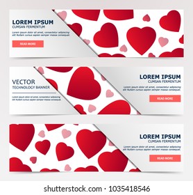 Vector gift voucher with hearts. Discount coupon for shopping in  store. Holiday banner, flyer, postcard for sales.