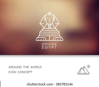 Vector gift voucher template with icons. Abstract travel and tourist business card template. Stroke vector logo concept, web graphics.