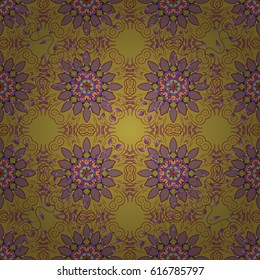 Vector gift voucher template with mandala ornament on a background.