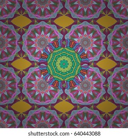 Vector gift voucher template with mandala ornament on a white background.