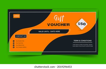 Vector gift voucher template Modern style vector illustration