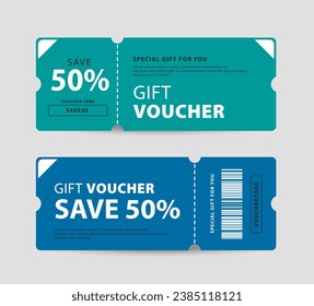 Plantilla de cupón de regalo para vectores. Tarjeta de regalo moderna, diseño de cupones de descuento. Fondo minimalista con texto de código promocional
