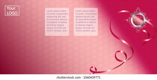 Vector gift vouchers with bow ribbons, color  backgrounds. Creative holiday cards and  banners. Design concept for invitation, ticket, gift coupon, flyer, certificate.