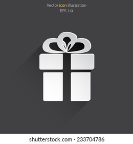 Vector gift web icon. Eps 10 illustration.