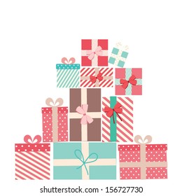 Vector gift wrapping collection. Vintage illustration