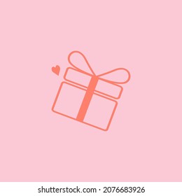 Vector gift wrapping for valentine's gift