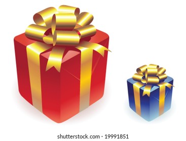 Vector gifts boxes isolated on white