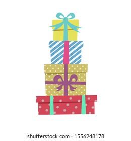 Vector gifts cute cartoon style for banner, tag, decoration