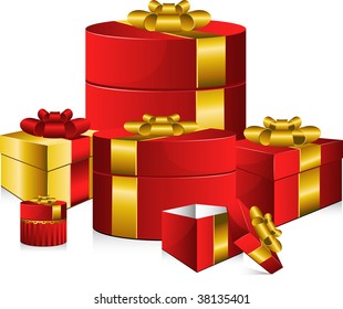 Vector gifts. Isolated on white