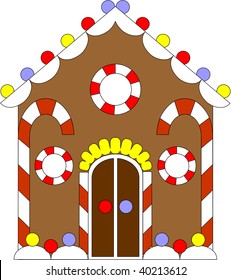 Vector. Gingerbread house color 02. More Cartoons see in portfolio