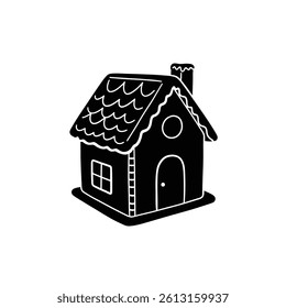 Vector Gingerbread House Isolated On White Background Christmas Festive Design Element