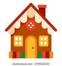 Vector de la casa de jengibre sobre fondo blanco