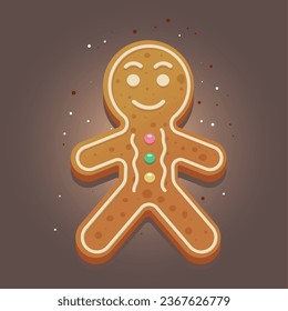 Vector gingerbread man. Christmas cookies. Cute illustration