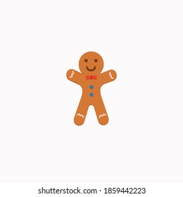 Vector gingerbread man icon for christmas and another celebration