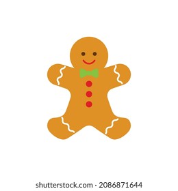 Vector Gingerbread Man on White Background