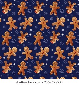 Vector Gingerbread man Seamless Pattern