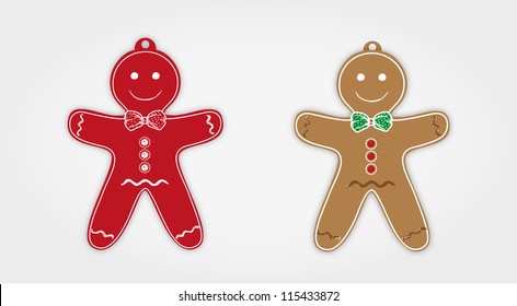 Vector gingerbread men