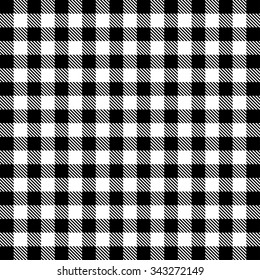Vector Gingham Seamless Pattern In Black And White