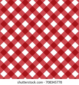 Vector gingham seamless pattern in red