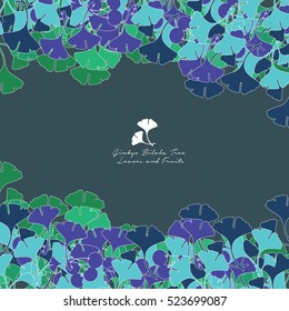 Vector ginkgo leaves. Can be used for wallpaper, pattern fills, textile, web page background, surface textures. Vector illustration.
