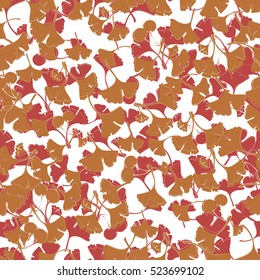 Vector ginkgo leaves. Can be used for wallpaper, pattern fills, textile, web page background, surface textures. Vector illustration.