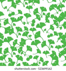 Vector ginkgo leaves. Can be used for wallpaper, pattern fills, textile, web page background, surface textures. Vector illustration.