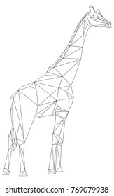 Vector - aislamiento geométrico de un animal de jirafa en el fondo