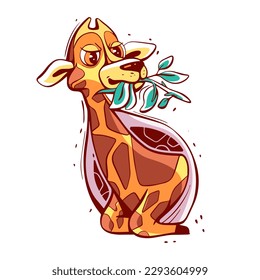 Vektorgiraffe-Figur im Cartoon-Stil.