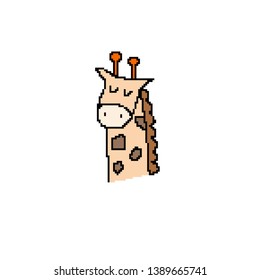 vector giraffe concept in pixel art