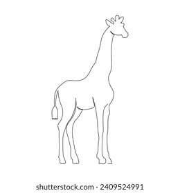 Vector giraffe continuous outline art illustration and world wildlife day one line art