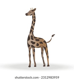 Vector giraffe isolated on white background. Tall Elegance in Vector: A Striking Giraffe Silhouette, Gracefully Adorning a White Canvas