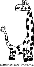 vector giraffe with letter j motif