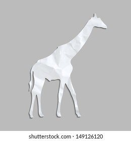 Vector Giraffe made of creased paper