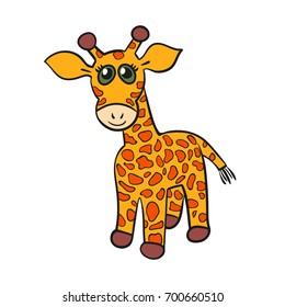 Vector giraffe on white background for children design