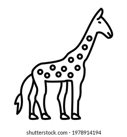 Vector Giraffe Outline Icon Design
