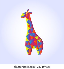 A vector giraffe in a polygon style