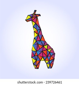 A vector giraffe in a polygon style